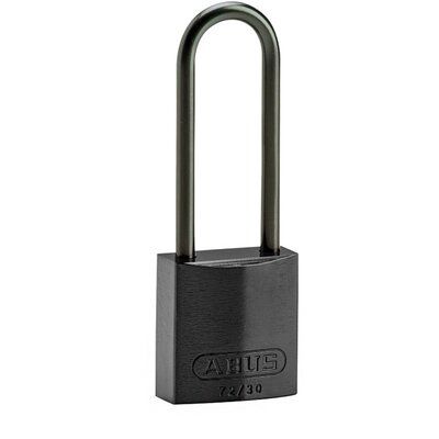 Kompaktowa kłódka LOTO aluminiowa, szekla 75 mm, czarna, 834875