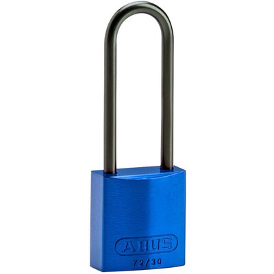 Kompaktowa kłódka LOTO aluminiowa, szekla 75 mm, niebieska, 834874