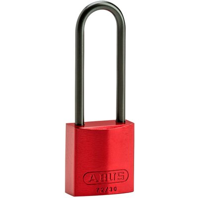 Kompaktowa kłódka LOTO aluminiowa, szekla 75 mm, czerwona, 834876