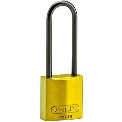 Kompaktowa kłódka LOTO aluminiowa, szekla 75 mm, żółta, 834877