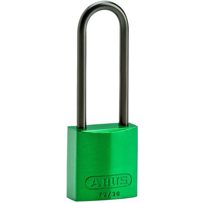 Kompaktowa kłódka LOTO aluminiowa, szekla 75 mm, zielona, 834878