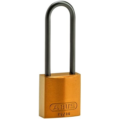 Kompaktowa kłódka LOTO aluminiowa, szekla 75 mm, pomarańczowa, 834879