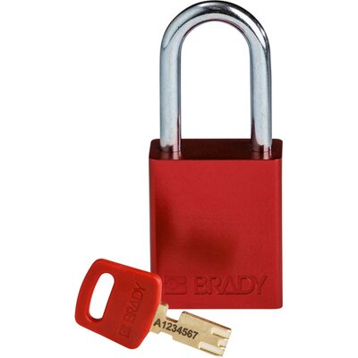 Kłódka bezpieczeństwa LOTO SafeKey, aluminiowa, szekla 38 mm, pomarańczowa, 150307
