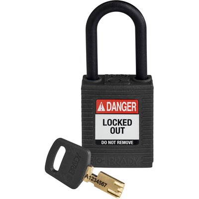Kłódka LOTO SafeKey nylonowa, szekla 38 mm, czarna, 150231