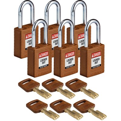 Kłódka LOTO SafeKey nylonowa, szekla stalowa 38 mm, brązowa, 150269