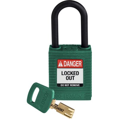 Kłódka LOTO SafeKey nylonowa, szekla 38 mm, zielona, 150273