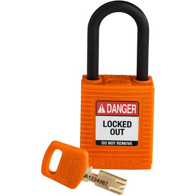 Kłódka LOTO SafeKey nylonowa, szekla 38 mm, pomarańczowa, 150230