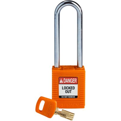 Kłódka LOTO SafeKey nylonowa, szekla stalowa 76 mm, czerwona, 150248