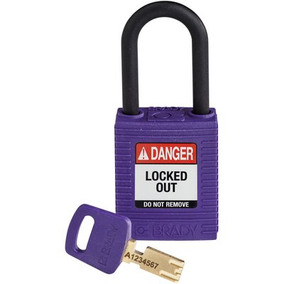 Kłódka LOTO SafeKey nylonowa, szekla 38 mm, fioletowa, 150272