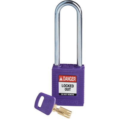 Kłódka LOTO SafeKey nylonowa, szekla stalowa 76 mm, fioletowa, 150233