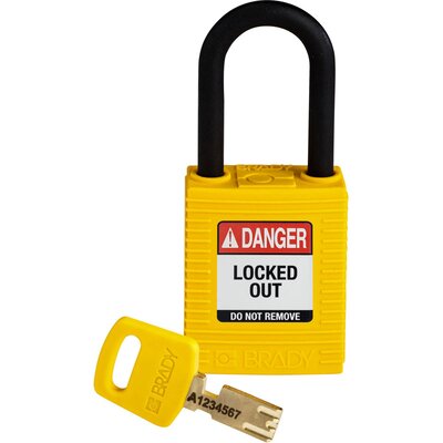 Kłódka LOTO SafeKey nylonowa, szekla 38 mm, żółta, 150232