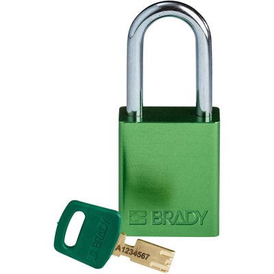 Kłódka bezpieczeństwa LOTO SafeKey, aluminiowa, szekla 38 mm, zielona, 150264