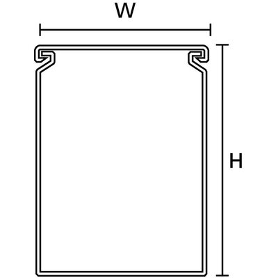 Korytko kablowe grzebieniowe HTWD-HF, 25x50x2000 mm, jasnoszare, 183-12550 - schemat