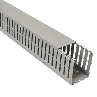 Korytko kablowe grubogrzebiniowe T1-F, 80x100x2000 mm, szare, B00170 - zestaw