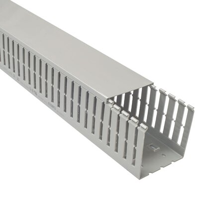 Korytko kablowe grubogrzebiniowe T1-F, 100x100x2000 mm, szare, B00171 - zestaw