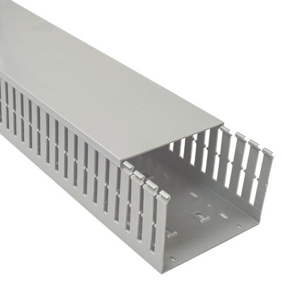 Korytko kablowe grubogrzebiniowe T1-F, 150x100x2000 mm, szare, B00172 - zestaw