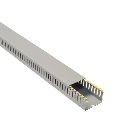 Korytko kablowe cienkogrzebiniowe T1-EN, 60x40x2000 mm, szare, B00837 - zestaw