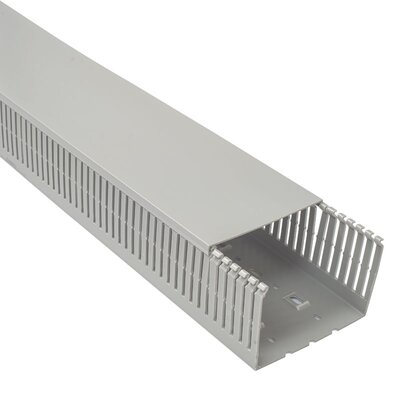Korytko kablowe cienkogrzebiniowe T1-EF, 120x80x2000 mm, szare, B01131 - zestaw