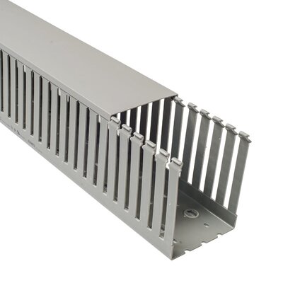 Korytko kablowe grubogrzebiniowe T1, 100x125x2000 mm, szare, B01138 - zestaw
