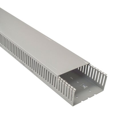 Korytko kablowe cienkogrzebiniowe T1-E, 120x60x2000 mm, szare, B01141 - zestaw