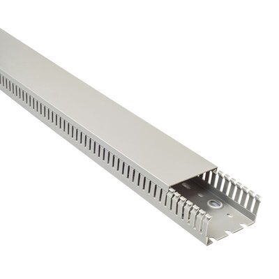 Korytko kablowe cienkogrzebiniowe T1-E, 80x40x2000 mm, szare, B01153 - zestaw