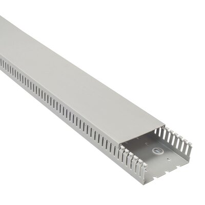 Korytko kablowe cienkogrzebiniowe T1-E, 100x40x2000 mm, szare, B01155 - zestaw