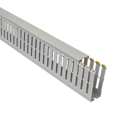 Korytko kablowe grubogrzebiniowe T1-N, 40x100x2000 mm, szare, B02568 - zestaw