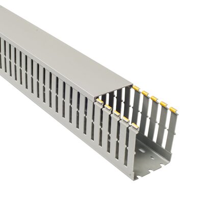 Korytko kablowe grubogrzebiniowe T1-N, 80x100x2000 mm, szare, B02573 - zestaw