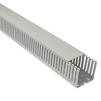 Korytko kablowe cienkogrzebiniowe TD, 75x75x2000 mm, szare, B08110 - zestaw