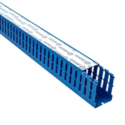 Korytko kablowe grubogrzebiniowe T1-F, 60x80x2000 mm, niebieskie, B01162 - zestaw