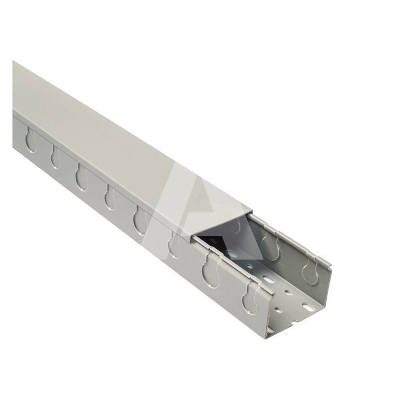 Korytko kablowe pełne perforowane TPD, 75x50x2000 mm, szare PVC, B08204 - zestaw