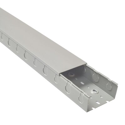 Korytko kablowe pełne perforowane TPD, 50x50x2000 mm, szare PVC, B08213 - zestaw