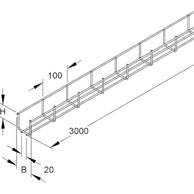 Korytko siatkowe GRS, GRS 60.060 E3-schemat