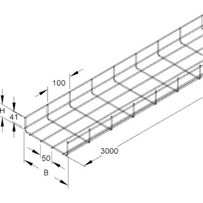 Korytko siatkowe GR, GR 60.150 E3-schemat
