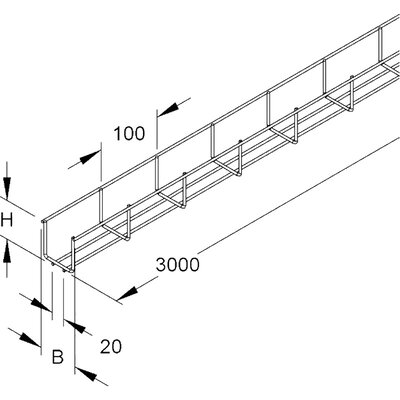Korytko siatkowe GR, GR 60.060 E3-schemat