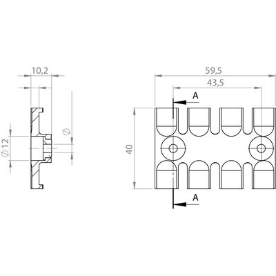 Listwa mocująca z wkładką aluminiową ZL 60 AB 4,1, 32271 - schemat