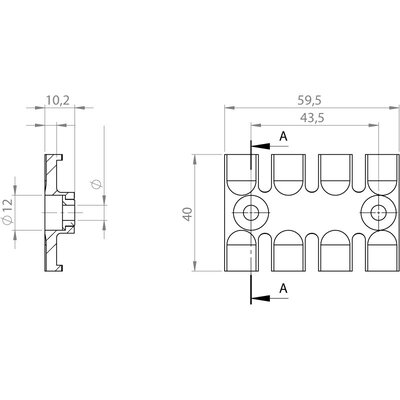Listwa mocująca z wkładką aluminiową ZL 60 AB 5,2, 32281 - schemat