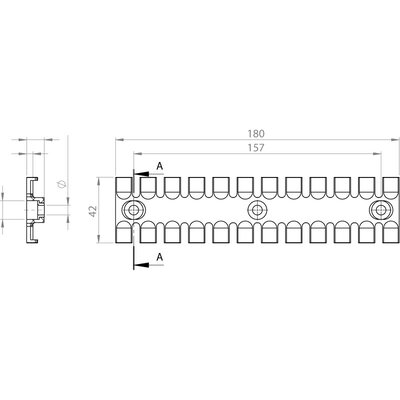 Listwa mocująca z wkładką aluminiową ZL 180 AB 6,2, 32297 - schemat