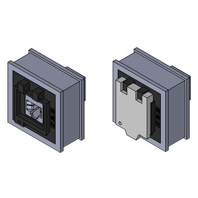 Moduł uszczelniający AT-KS-AK-CAT6, z gniazdem Keystone i klapką, 39979 - render