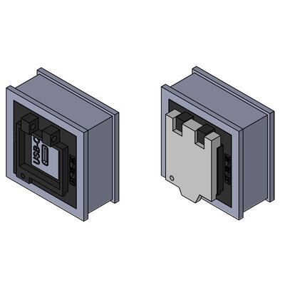 Moduł uszczelniający AT-KS-AK-USB-C, z gniazdem Keystone i klapką, 39980 - render