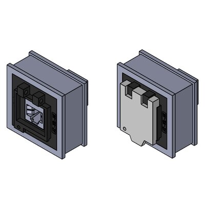 Moduł uszczelniający AT-KS-AK-CAT7, z gniazdem Keystone i klapką, 39982 - render