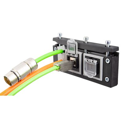 Moduł uszczelniający AT-KS-AK-CAT6, z gniazdem Keystone i klapką, 39979 - zdjęcie aplikacyjne
