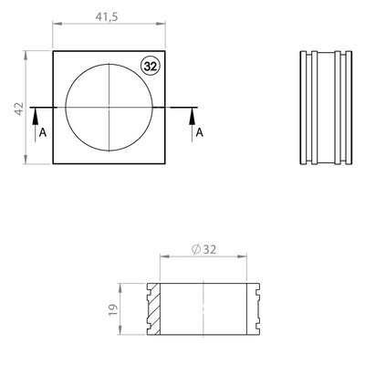 Moduł uszczelniający KT duży, KT 32, z otworem 1x32-33 mm, 41332