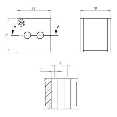 Moduł uszczelniający KT multi, mały, KT 2/4, z otworami 2x4-4 mm, 39907