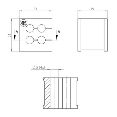 Moduł uszczelniający KT multi, mały, KT 4/5, z otworami 4x5-5 mm, 39908