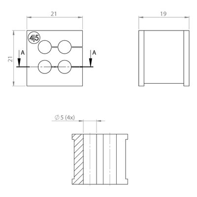 Moduł uszczelniający KT multi, mały, KT 4/5, z otworami 4x5-5 mm, 39910