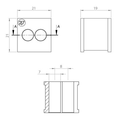 Moduł uszczelniający KT multi, mały, KT 2/7, z otworami 2x7-7 mm, 39916