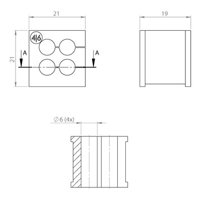 Moduł uszczelniający KT multi, mały, KT 4/6, z otworami 4x6-6 mm, 39932