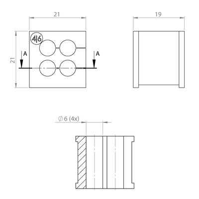 Moduł uszczelniający KT multi, mały, KT 4/6, z otworami 4x6-6 mm, 39933