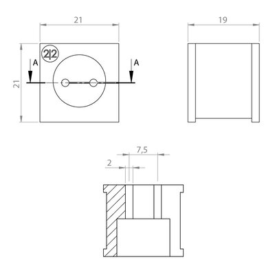 Moduł uszczelniający KT multi, mały, KT 2/2, z otworami 2x2-2 mm, 39936